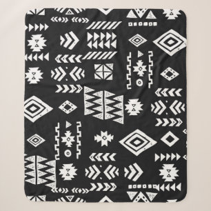 Manta Sherpa Geométrico tribal: fondo elegante y sin costuras.