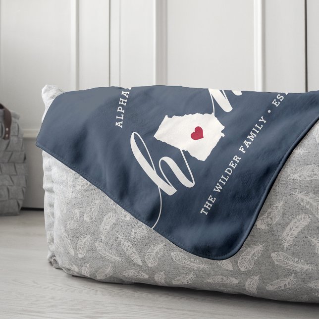 Manta Sherpa Georgia Home State Personalizado (Subido por el creador)