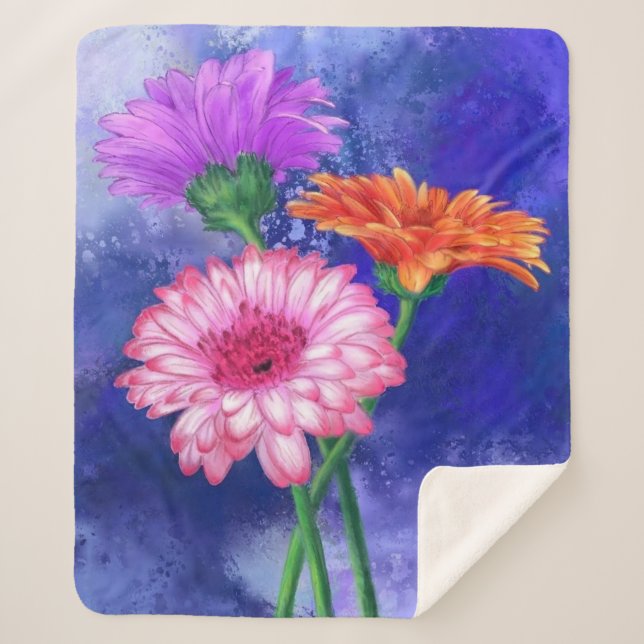 Manta Sherpa Gerberas Sherpa Blanket (Anverso)