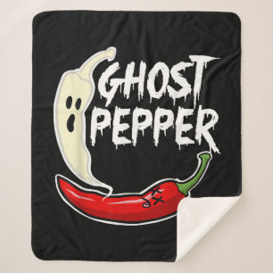 Manta Sherpa Ghost Pepper Funny Spicny Hot Halloween Ghost Pepp