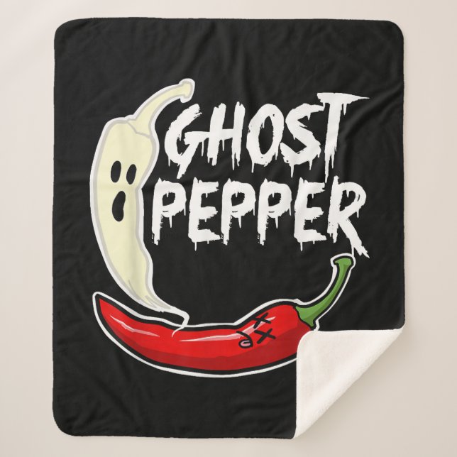 Manta Sherpa Ghost Pepper Funny Spicny Hot Halloween Ghost Pepp (Anverso)