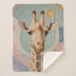 Manta Sherpa Gigante suave: Pastel Giraffe