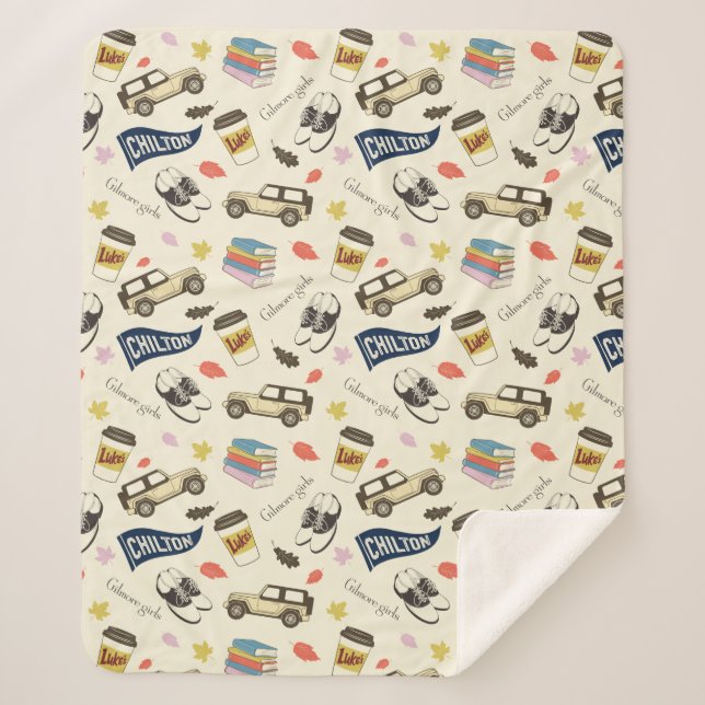 Manta Sherpa Gilmore Girls Chilton Fall Pattern (Anverso)