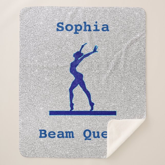 Manta Sherpa Gimnasia Beam Queen Blue / Silver Sherpa Blanket (Anverso)