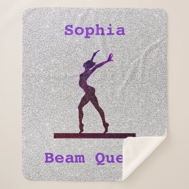 Manta Sherpa Gimnasia Beam Queen Purple / Silver (Anverso)
