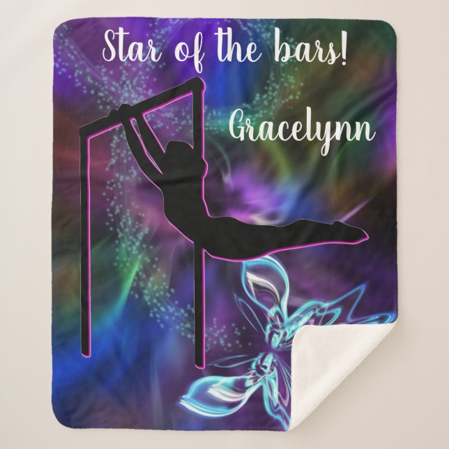 Manta Sherpa Gimnasia Estrella de mariposa de los bares persona (Anverso)