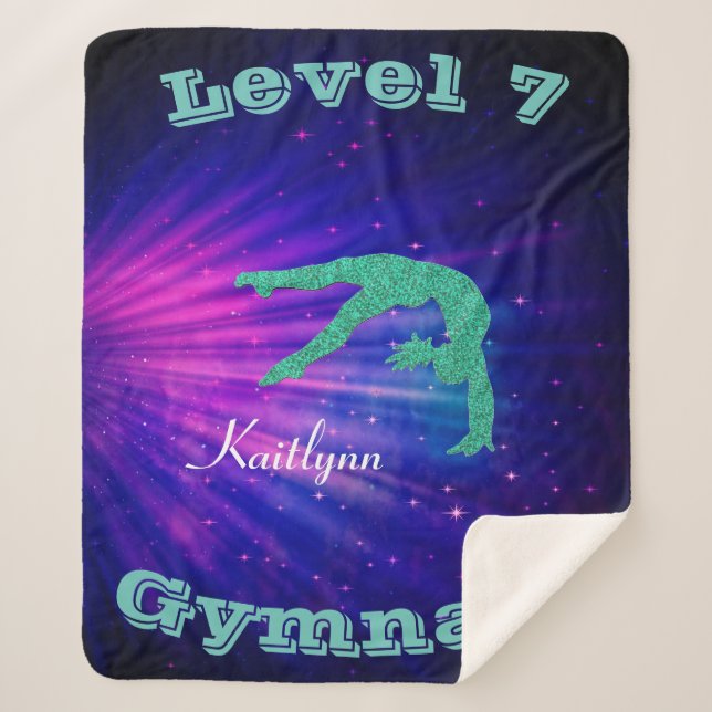 Manta Sherpa Gimnasia Nivel 7 Starburst - Nombre personalizado/ (Anverso)