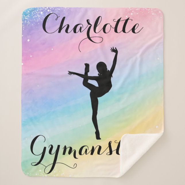 Manta Sherpa Gimnasia personalizada Gradiente arcoiris (Anverso)