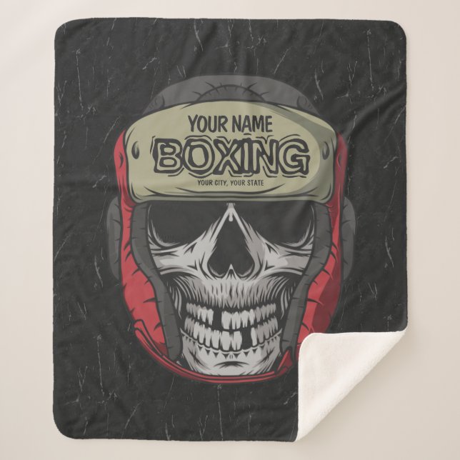 Manta Sherpa Gimnasio de Boxer Fight Club Skeleton Boxing Perso (Anverso)