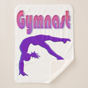 Manta Sherpa Gimnasta Poder Tumblando Metálico Púrpura