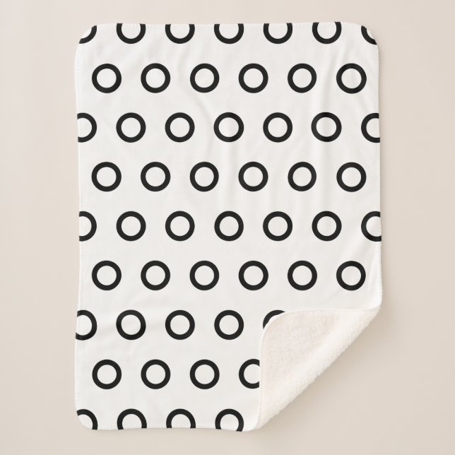 Manta Sherpa Gingham simple en blanco y negro (Anverso)