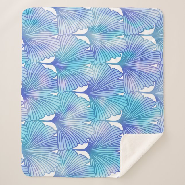 Manta Sherpa Ginkgo Biloba deja patrón otoño (Anverso)