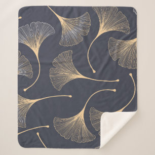 Manta Sherpa Ginkgo deja un patrón floral sin mar