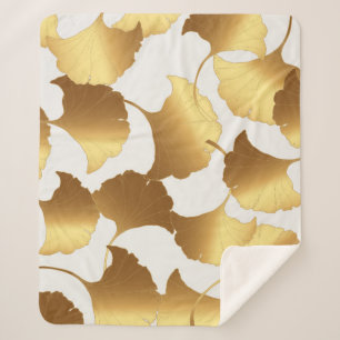 Manta Sherpa Ginkgo Gold: Diseño de Vintage de Lujo.