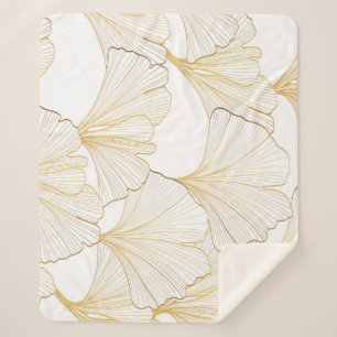 Manta Sherpa Ginkgo Gold: Lujoso acuerdo de hojas