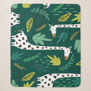 Manta Sherpa Girafas coloridas: Patrón animal decorativo.