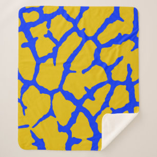 Manta Sherpa Giraffe Imprimir amarillo azul