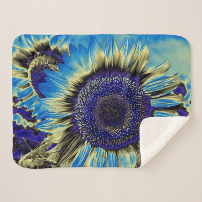 Manta Sherpa Girasol azul (Anverso (horizontal))