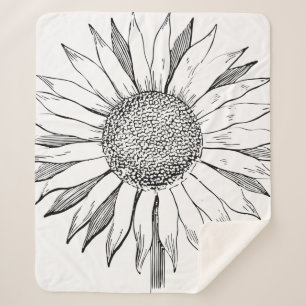 Manta Sherpa Girasol ilustrado