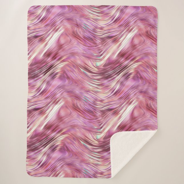 Manta Sherpa Girly Pink Pearl Rosa Gold Glam (Anverso)