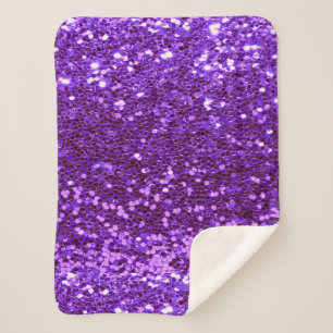 Manta Sherpa Girly Purple Purpurina Bling Glam Modern