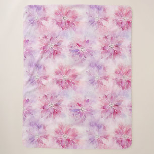 Manta Sherpa Girly Rubor Moda rosa Lavanda Floral
