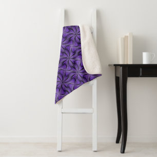 Manta Sherpa Giro de espiral 3D geométrico gráfico morado
