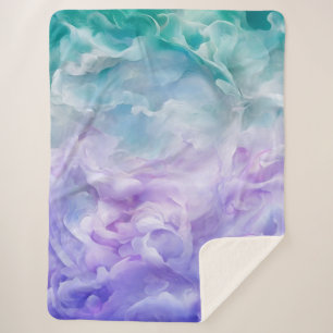 Manta Sherpa Giro de nubes azul y púrpura
