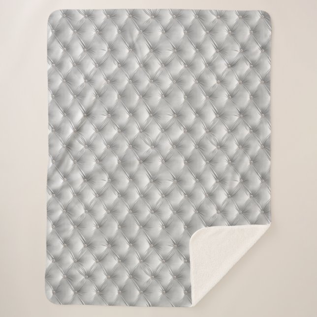 Manta Sherpa Glam Soft Gray Faux Velvet de lujo (Anverso)