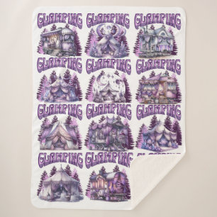 Manta Sherpa Glamping en estilo: RVs de lujo y carpas en morado