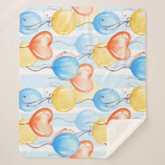 Manta Sherpa Globos coloridos: acuarela sin costuras.