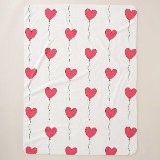 Manta Sherpa Globos de Corazón
