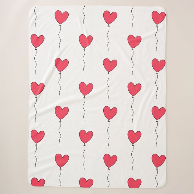 Manta Sherpa Globos de Corazón (Anverso)
