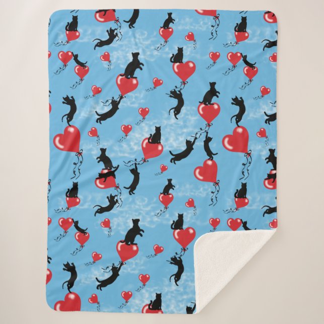 Manta Sherpa Globos rojos voladores (Anverso)