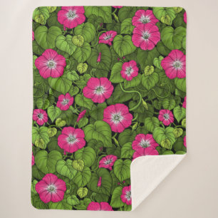 Manta Sherpa Gloria matutina en rosa y verde