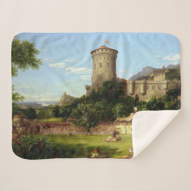 Manta Sherpa Glorioso pasado (Castillo medieval y Caballeros Jo (Anverso (horizontal))