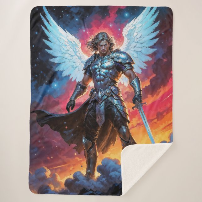 Manta Sherpa Gloryblade Arcángel Miguel (Anverso)