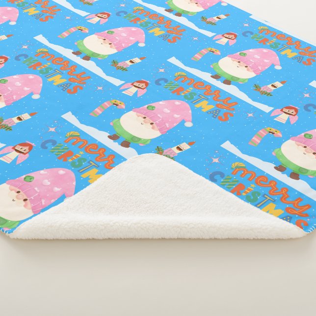 Manta Sherpa Gnome Merry Christmas animado (3/4)