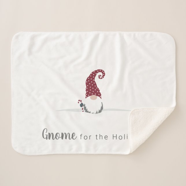 Manta Sherpa Gnome para el diseño escandinavo de vacaciones (Anverso (horizontal))