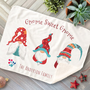 Manta Sherpa Gnome Sweet Gnome Cute simple vacaciones Elf Moder
