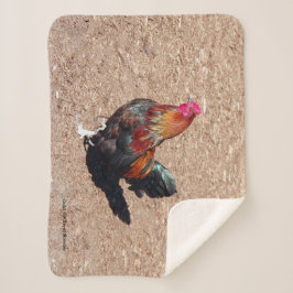 Manta Sherpa Gold Cockerel Rooster sherpa blanket