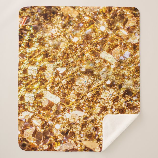 Manta Sherpa Gold glitter background (Anverso)