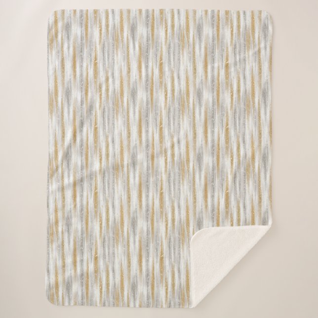 Manta Sherpa Gold Silver Chic Glam Glitzy Stripes (Anverso)