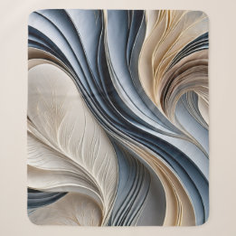 Manta Sherpa Golden Air - Azul suave y oro Fluyendo Abstracto