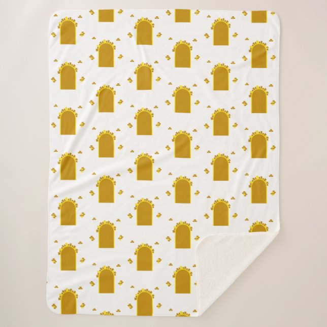 Manta Sherpa  Golden Archway Portal – Minimalist Abstract (Anverso)