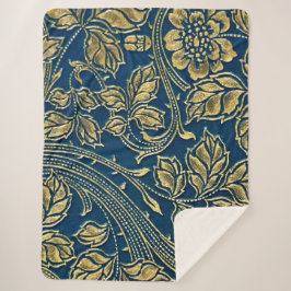 Manta Sherpa Golden Blossom Elegance 