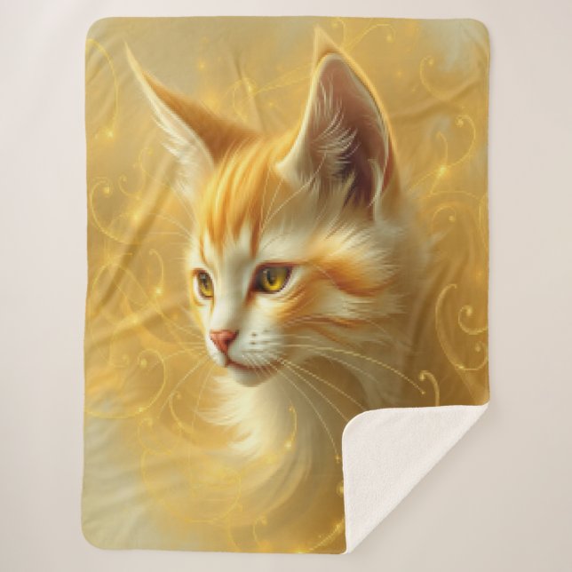 Manta Sherpa Golden cat  (Anverso)