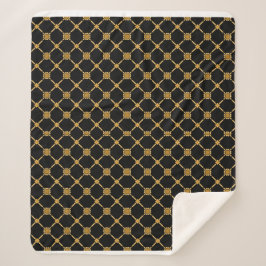 Manta Sherpa Golden Lattice Elegance