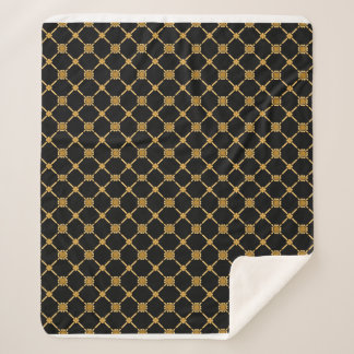 Manta Sherpa Golden Lattice Elegance