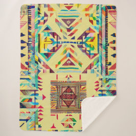 Manta Sherpa Golden Rainbow Aztec